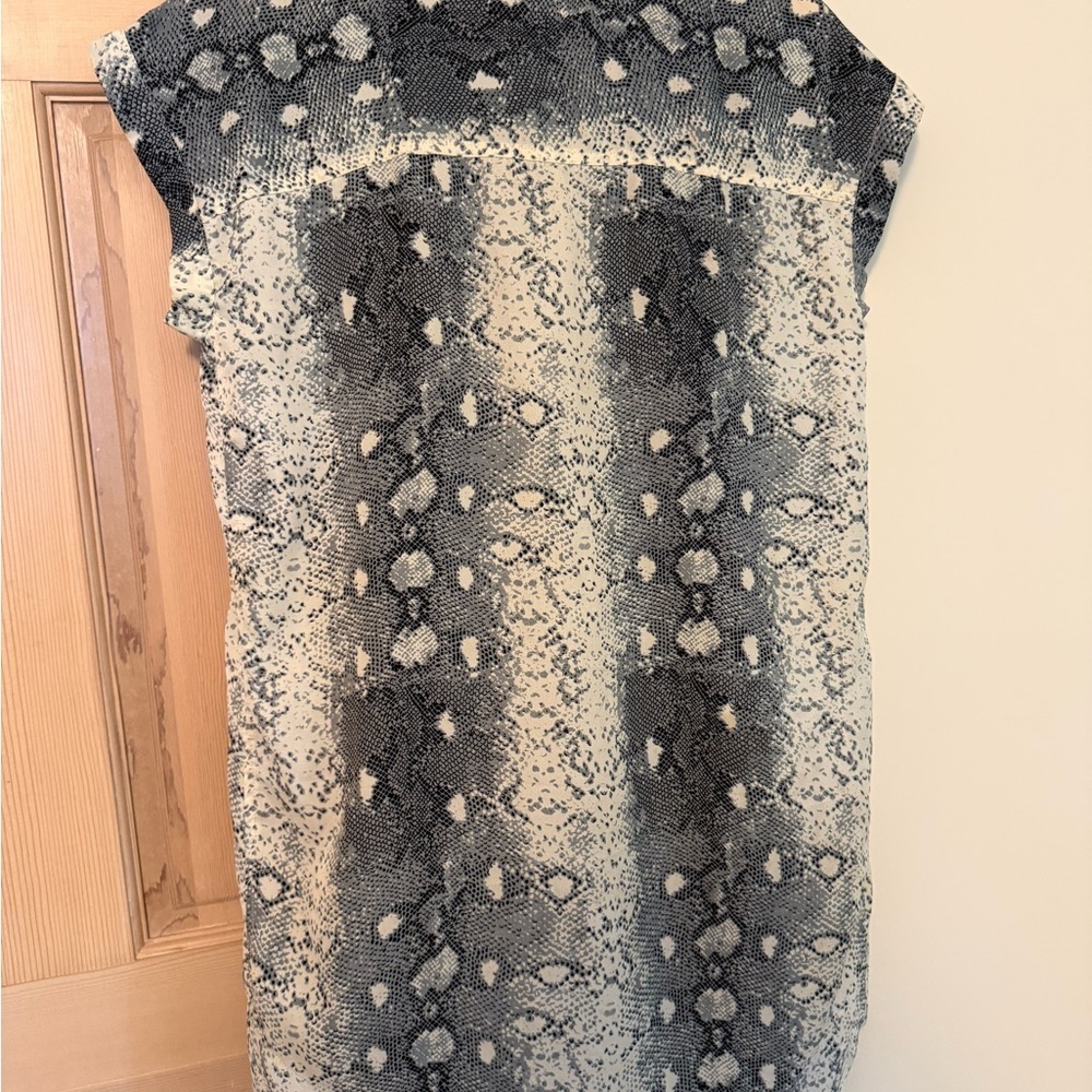 Kori Black and White Snake Print Button-Down Shirt - Picture 3 of 4